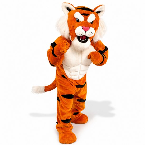Power Tiger Mascot Costume 636 Power Tiger Mascot Costume 636