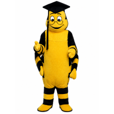 Educated Bee with Graduation Cap Mascot Costume 315A-Z Educated Bee with Graduation Cap Mascot Costume 315A-Z