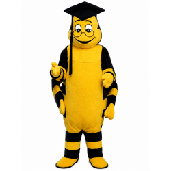 Educated Bee with Graduation Cap Mascot Costume 315A-Z Educated Bee with Graduation Cap Mascot Costume 315A-Z