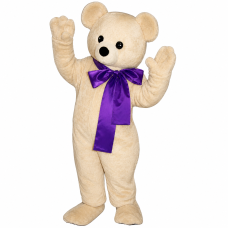 Beau Teddy Bear with Bow Mascot Costume 255A-Z Beau Teddy Bear with Bow Mascot Costume 255A-Z