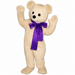 Beau Teddy Bear with Bow Mascot Costume 255A-Z Beau Teddy Bear with Bow Mascot Costume 255A-Z