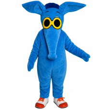 Blue Aardvark with Sneakers and Sunglasses Mascot Costume #1615KK-Z Blue Aardvark with Sneakers and Sunglasses Mascot Costume #1615KK-Z
