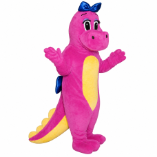 Dinah Dinosaur with Hair Bow Mascot Costume 125A-Z Dinah Dinosaur with Hair Bow Mascot Costume 125A-Z