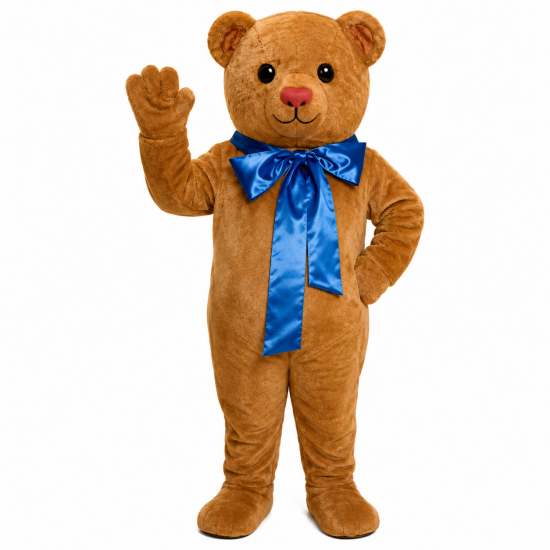 Old Fashioned Teddy w/ Bow Mascot Costume 213A-Z Old Fashioned Teddy w/ Bow Mascot Costume 213A-Z