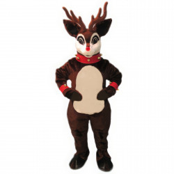 Cute Reindeer with Lite-Up Nose Collar & Cuffs Mascot Costume 3101A-Z 