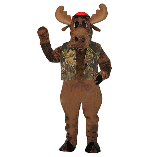 Milton Moose with Hunting Vest and Hat Mascot Costume 3113A-A