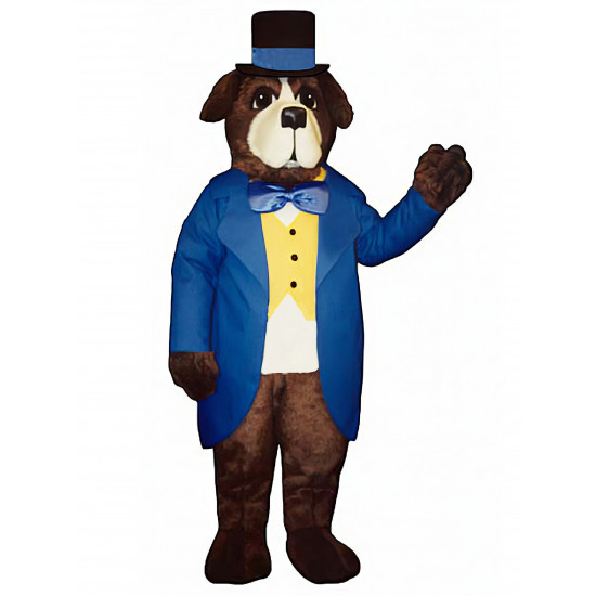 ST. BERNARD DOG WITH TOP HAT AND JACKET MASCOT COSTUME #807DD-Z