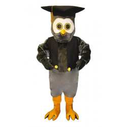 Educated Owl Mascot Costume With Graduation Cap and Vest 2217-A Educated Owl Mascot Costume With Graduation Cap and Vest 2217-A