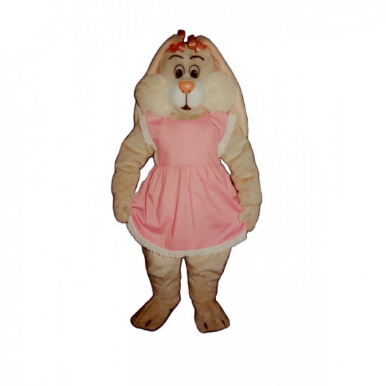 Marsha Mallow Bunny With Apron Mascot Costume 1120A-Z Marsha Mallow Bunny With Apron Mascot Costume 1120A-Z