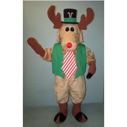 Peppermint Moose with Lite-up Nose & Hat Mascot Costume #3106A-Z Peppermint Moose with Lite-up Nose & Hat Mascot Costume #3106A-Z