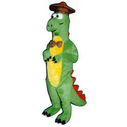 Nessy Dinosaur With Hat and Bowtie Mascot Costume 117A-Z Nessy Dinosaur With Hat and Bowtie Mascot Costume 117A-Z