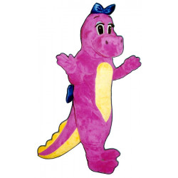 Dinah Dinosaur with Hair Bow Mascot Costume 125A-Z