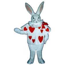 White Rabbit with Hearts Jacket Mascot Costume 2501WA-Z White Rabbit with Hearts Jacket Mascot Costume 2501WA-Z
