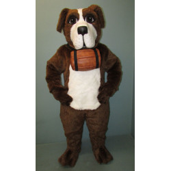 St. Bernard Dog With Collar and Barrel Mascot Costume 807A-Z St. Bernard Dog With Collar and Barrel Mascot Costume 807A-Z