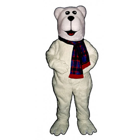 Artic Polar Bear with Scarf Mascot Costume 216WA-Z