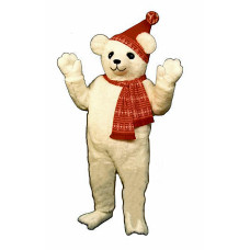 Snow Bear with Hat and Scarf Mascot Costume 227A-Z
