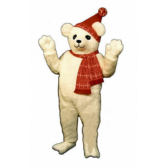 Snow Bear with Hat and Scarf Mascot Costume 227A-Z