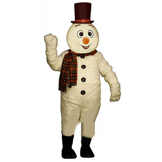 Cross Eyed Snowman w/ Hat & Scarf Mascot Costume 2708A-Z 