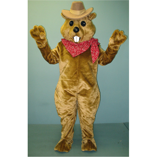 Western Beaver w Hat & Neckerchief Mascot Costume #2815A-Z 