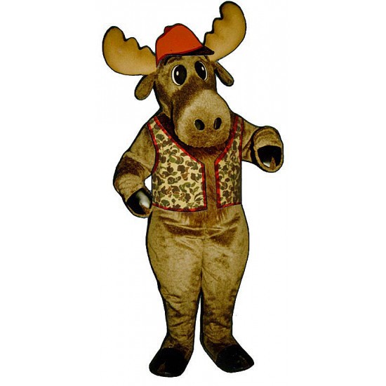 Milton Moose with Hunting Vest and Hat Mascot Costume 3113A-A