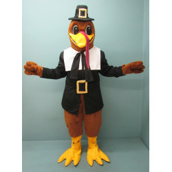 Dressed Pilgrim Turkey Mascot Costume 637DD Dressed Pilgrim Turkey Mascot Costume 637DD