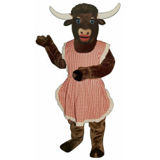 Lady Longhorn with Apron Mascot Costume 721A-Z Lady Longhorn with Apron Mascot Costume 721A-Z