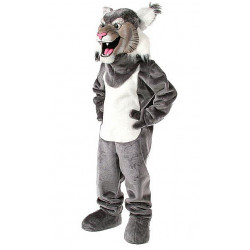 Grey Wildcat Mascot Costume 507  Grey Wildcat Mascot Costume 507