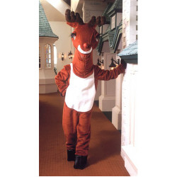 Reindeer Mascot Costume with Red Nose 85 Reindeer Mascot Costume with Red Nose 85