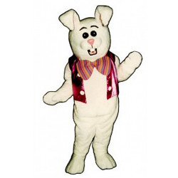 Spring Bunny Rabbit With Vest Mascot Costume 1117A-Z Spring Bunny Rabbit With Vest Mascot Costume 1117A-Z