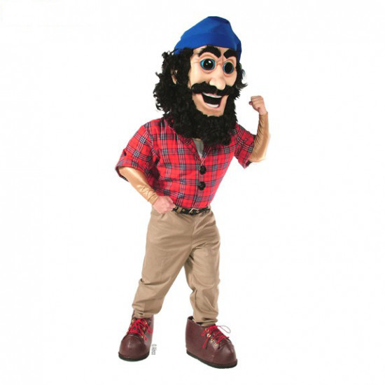 Lumberjack (with muscles and jumbo shoes shown) Mascot Costume 475C
