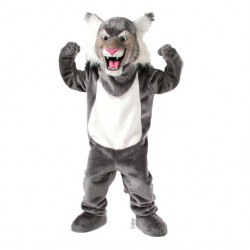 Grey Wildcat Mascot Costume 507  Grey Wildcat Mascot Costume 507
